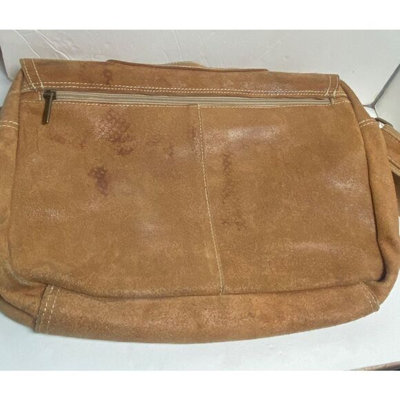 David King Boston Genuine Leather Messenger Bag – Tan Suede – Adjustable Strap - Picture 2 of 11
